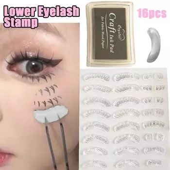 с печатной грязью 16 в 1 набор штампов для нижних ресниц шаблоны для ресниц инструменты для макияжа 3Pcs/set