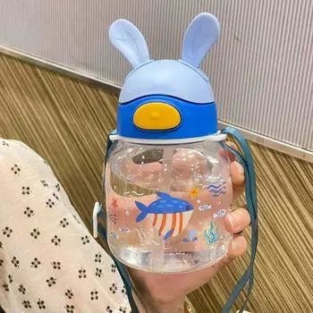 С плечевым ремнем и соломинкой Детская бутылка для воды Детская чашка Питьевая пипетка Бутылка для воды Чашка для воды