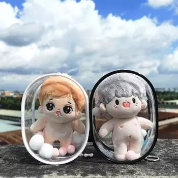 с плюшевой куклой-мячом Прозрачная сумка для ходьбы из ПВХ-хлопка Сумка для хранения кукол Сумка-организация transparent-no ball