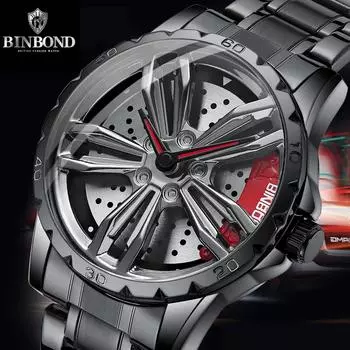 С подарочной коробкой Модные мужские повседневные деловые часы Роскошные водонепроницаемые часы из нержавеющей стали для мужчин Кварцевые наручные часы