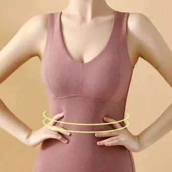 С подкладками плюшевые кофточки женские с V-образным вырезом нижняя рубашка женская эластичная бесшовная термальная жилетка зима XXXXL