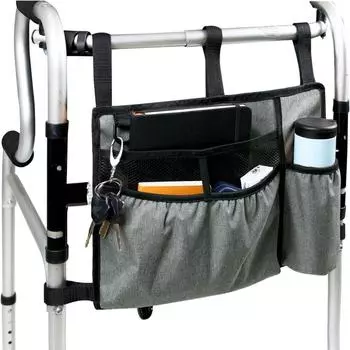 с подстаканником сумка для ходунков водонепроницаемый органайзер для коляски-ролятора корзина для ходунков сумка для переноски для взрослых синий