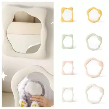 с подставкой-держателем Нестандартные зеркала для макияжа Нестандартное зеркало для туалетного столика Креативные настольные зеркала для девочек Yellow-Square