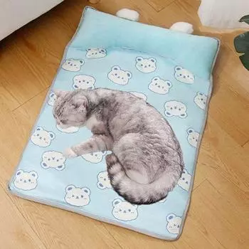 с подушкой охлаждающая кровать для собак Ice Silk Pet Summer Pad прочный охлаждающий коврик для домашних животных лето S розовый