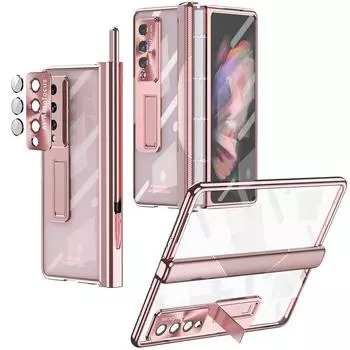 С покрытием S Pen прозрачный магнитный чехол для Samsung Galaxy Z Fold 6 5 4 3 Kickstand 360 полноэкранная защитная пленка складной чехол For Galaxy Z Fold 4 чёрный