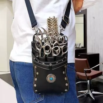 с поясом на плечо сумки для хранения ножниц PU кожаный чехол сумка держатель парикмахерская ножницы сумка