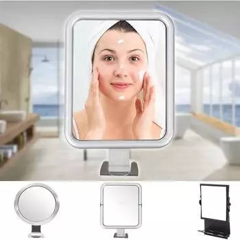 с присоской Незапотевающее зеркало для бритья для душа Прочные зеркала для макияжа Главная silver-Rectangle