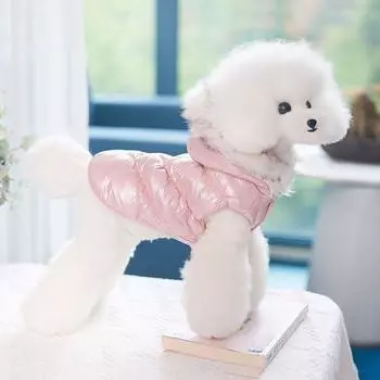 С пряжкой сзади Одежда для домашних животных Пальто Куртка Хлопок Собаки Жилет Пальто Зима Собаки Хлопок Жилет Зима S