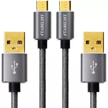с PS4 Xbox One Micro USB кабель Micro USB 2m набор из 2 кабелей для быстрой зарядки контроллера Genuine Pro PlayStation 4 Android Android смартфон [внутренний