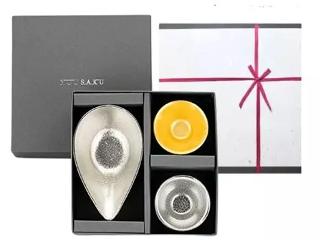 с японским Nousaku Kiki II Tin Gold Leaf Katakuchi большой [Упаковочная бумага] / +