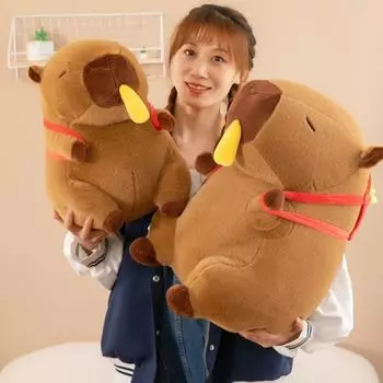 С растягивающимся картофелем фри Капибара плюшевая игрушка имитация Капибара плюшевая кукла рождественская игрушка 35cm