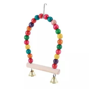 С разноцветными бусинами Качели Попугаи Подвесные качели Игрушечные принадлежности для птиц Попугаи Качели Игрушечные птицы Жердочка разноцветный