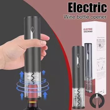 С резцом для фольги, кухонные инструменты, аксессуары для барной посуды из нержавеющей стали, электрическая открывалка для красного вина, автоматическая электрическая открывалка для бутылок вина, штопор чёрный