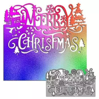 С Рождеством английская буква с тиснением, дизайн, стиль, металлические штампы, сделай сам, скрапбукинг, тиснение, трафарет, бумага, ремесло, шаблон альбома серебряный