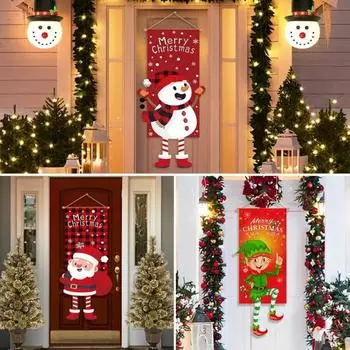 С Рождеством Баннер Украшения Для Дома Полиэстер Флаг Настенный Декор Украшения Новый Год C