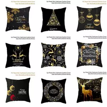 С Рождеством Чехлы для подушек орнамент Рождественские украшения для дома Рождественские украшения Noel Navidad Новогодний подарок Рождество 2023 40x40cm