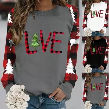 С Рождеством футболки женские рождественские футболки топы с буквенным принтом футболки с длинными рукавами