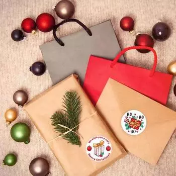 С Рождеством Христовым наклейки-этикетки с рождественским узором, самоклеящаяся открытка, подарочная упаковка, устойчивые к выцветанию рождественские этикетки 3.8cm