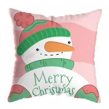 С Рождеством Христовым наволочка Снеговик Лось с принтом наволочка для дивана мультяшная наволочка для дома 45*45 CM