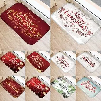 С Рождеством и Новым годом украшение дома коврик для входной двери ванная комната кухня нескользящий напольный коврик гостиная прихожая ковер 40x60cm