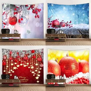С Рождеством и Рождеством, рождественские украшения, печатный гобелен для дома, гостиной, спальни, украшения стены, фон, тканевый гобелен 100x75cm