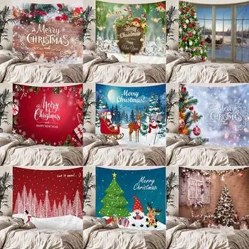 С Рождеством и Рождеством, рождественские украшения, печатный гобелен, домашняя гостиная, спальня, украшение стены, фон, тканевый гобелен 100x75cm