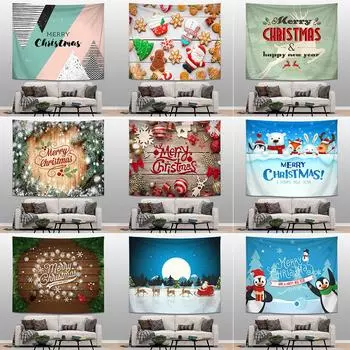 С Рождеством и Рождеством, рождественские украшения, печатный гобелен, домашняя гостиная, спальня, украшение стены, фон, тканевый гобелен 100x75cm