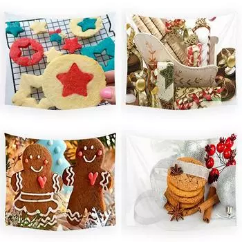 С Рождеством и Рождеством, рождественские украшения, печатный гобелен, домашняя гостиная, спальня, украшение стены, фон, тканевый гобелен 100x75cm