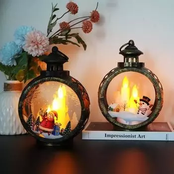 С Рождеством круглый ветровой светильник для дома, рождественские украшения, рождественский подарок, новый год 1 pc