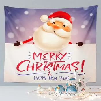 С Рождеством милый Санта-Клаус гобелен большой тканевый настенный гобелен для дома, гостиной, спальни, фоновый декор, пляжное одеяло 100x75cm