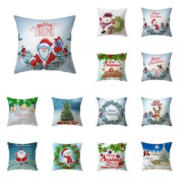 С Рождеством милый Санта-Клаус с принтом наволочка для дома, гостиной, украшения дивана, полиэстеровая подушка, наволочка 40X40CM