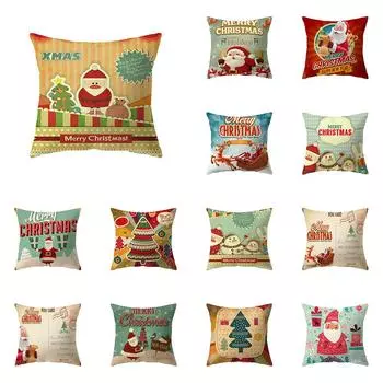 С Рождеством милый Санта-Клаус с принтом наволочка для дома, гостиной, украшения дивана, квадратная подушка, наволочка 40X40CM