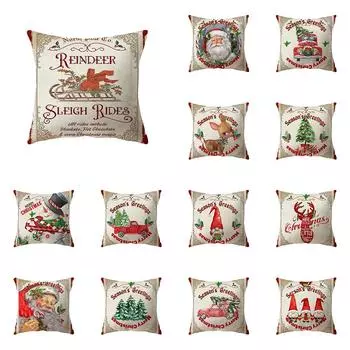 С Рождеством милый Санта-Клаус Снеговик с принтом наволочка для дома, гостиной, украшения дивана, подушка, наволочка 40X40CM