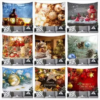 С Рождеством мультфильм снеговик трансграничный гобелен настенный 100x75cm