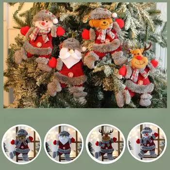 С Рождеством плюшевые куклы украшения Санта-Клаус Снеговик Лось кулон Рождественская елка подвесные украшения Праздничная вечеринка Новогодний декор Santa Claus
