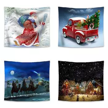 С Рождеством принт украшение дома гобелен настенный Спальня гостиная украшение стены фон 100x75cm