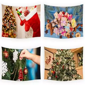 С Рождеством Рождественская елка подарочное украшение печатный гобелен дома гостиная спальня украшение стены гобелен 100x75cm