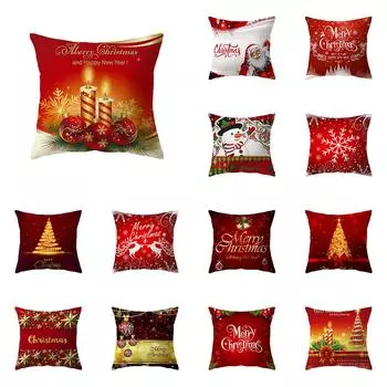 С Рождеством Санта-Клаус и снеговик с принтом, чехол для подушки из полиэстера, украшение для дома, гостиной, дивана, подушка, наволочка 40X40CM