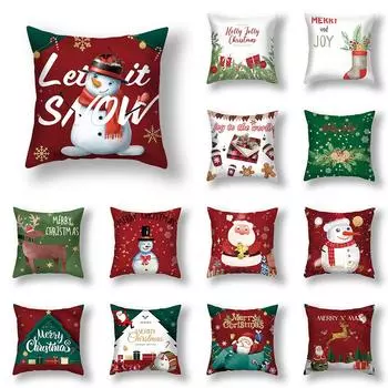 С Рождеством Санта-Клаус наволочка для дома, гостиной, украшения дивана, квадратная полиэстеровая наволочка 45x45 см 40X40CM