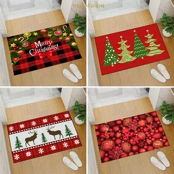 С Рождеством Санта-Клаус Печать Коврик Украшение для Домашнего Напольного Коврика Подарки на Новый Год