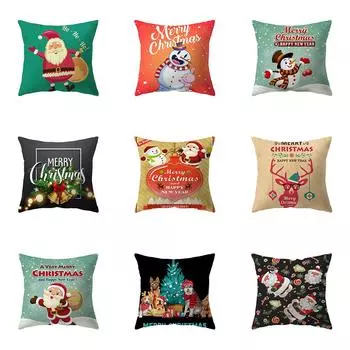 С Рождеством Санта-Клаус с принтом, чехол для подушки, украшение для дома, гостиной, дивана, квадратная подушка, наволочка 40X40CM