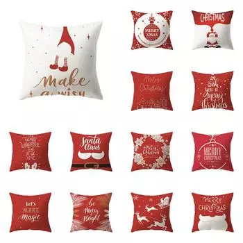 С Рождеством Санта-Клаус с принтом наволочка для дома, гостиной, украшения дивана, квадратная полиэстеровая подушка, наволочка 40X40CM