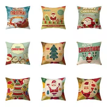 С Рождеством Санта-Клаус с принтом наволочка для дома, гостиной, украшения дивана, квадратная полиэстеровая подушка, наволочка 40X40CM