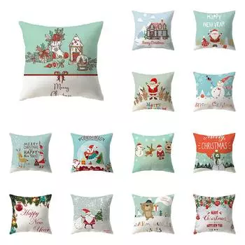 С Рождеством Санта-Клаус с принтом наволочка для дома, гостиной, украшения дивана, квадратная полиэстеровая подушка, наволочка 40X40CM