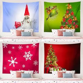 С Рождеством Санта-Клаус с рисунком елки гобелен на потолок дома, гостиной, спальни, украшение на стену, гобелен 230x180 см 100x75cm