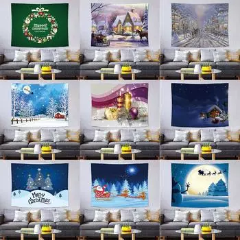 С Рождеством Санта-Клаус украшение печатный гобелен дома гостиная спальня украшение стены гобелен 100x75cm
