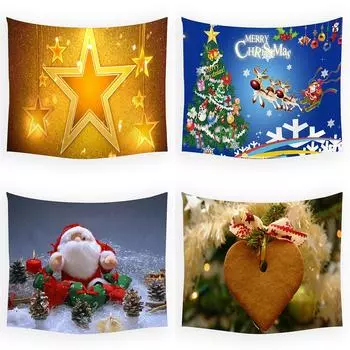 С Рождеством Санта-Клаус украшения печатный гобелен дома спальня гостиная украшения стены фон ткань гобелен 100x75cm