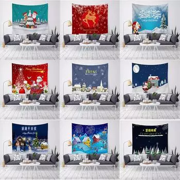 С Рождеством Санта-Клаус украшения печатный гобелен дома спальня гостиная украшения стены фон ткань гобелен 100x75cm