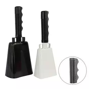 С ручкой Cowbell Взволнованно ручная перкуссия из железа и стали белый