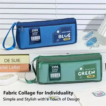 с ручкой для хранения пенал холст мультфильм пеналы для обучения студентов чёрный